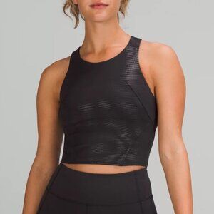 Lululemon Invigorate Training Tank black foil 8 cropped top athleisure yoga